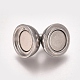 304 Stainless Steel Magnetic Clasps with Loops STAS-I137-07B-2