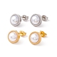 6 par de aretes semicirculares con perlas de concha EJEW-A067-19-1