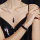 Halskette mit Kugelanhänger aus natürlichem Obsidian und rundes geflochtenes Perlenarmband AJEW-SZ00002-29-6
