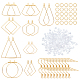 DICOSMETIC 20pcs 10 Styles Golden Hoop Earring Findings 304 Stainless Steel Assorted Geometric Earrings with 20pcs Earring Hooks Wire Pendants with 60pcs Plastic Ear Nuts for Jewelry Making STAS-DC0001-49-2
