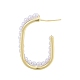 ABS Plastic Imitation Pearl Oval Stud Earrings EJEW-P205-03G-5
