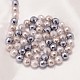 Faceted Round Shell Pearl Bead Strands BSHE-L012-6mm-L030-3