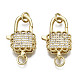 Brass Micro Pave Clear Cubic Zirconia Lobster Claw Clasps KK-Q769-032-NF-1