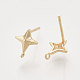 Brass Stud Earring Findings X-KK-T048-015G-NF-2