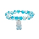 Bracelet extensible à perles rondes bling galss BJEW-JB09241-4