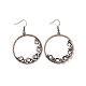 3 paires de boucles d'oreilles pendantes en alliage de style anneau et larme et ventilateur avec éclats de jaspe dalmatien EJEW-P200-08R-3