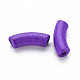 不透明なクラックルアクリルビーズ  カーブチューブ  暗紫色  36x13.5x11.5mm  穴：4mm  約148個/500g MACR-S372-001N-011-2