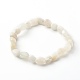 Bracelets extensibles en perles de pierre de lune blanche naturelle pour enfants X-BJEW-JB06250-02-1