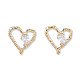 Clear Cubic Zirconia Heart Stud Earrings EJEW-N012-51LG-A-2