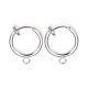 304 Stainless Steel Clip-on Earring Findings STAS-L238-025S-3