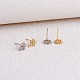 4 Pairs 2 Colors Rack Plating Brass Micro Pave Cubic Zirconia Stud Earring Findings KK-SZ0006-49-6