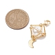 真鍮シェルパールペンダント装飾  ダイヤモンドと月  ゴールドカラー  48mm HJEW-JM01816-02-3