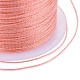 ポリエステル編組メタリック糸  DIYの編みこみのブレスレット作りと刺繡のために  ダークサーモン  0.4mm  6プライ  約54.68ヤード（50m）/ロール OCOR-I007-B-46-3
