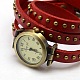 ファッショナブルなラップスタイルの革のローマ数字の時計のブレスレット  アンティークブロンズ合金時計のダイヤルと  ミックスカラー  610x8x5mm WACH-M054-M-3