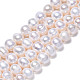 Grado aa fili di perline di perle d'acqua dolce coltivate naturali PEAR-N013-06C-3