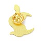 Snake and Moon Alloy Enamel Brooches ENAM-C001-03G-2