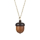 Colliers pendentifs glands déconnectables en bois d'ébène NJEW-JN04625-02-1