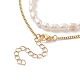 2Pcs 2 Style Natural Pearl Beaded Necklace Set NJEW-JN04003-6