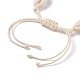 Braccialetto di perline intrecciate con conchiglia di ciprea naturale BJEW-JB07400-04-5