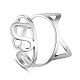 Shegrace 925 anello per dito con polsino in argento sterling placcato rodio JR503A-1