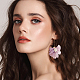 ANATTASOUL 2 Pairs 2 Colors Lace Flower with Crystal Rhinestone Dangle Earrings EJEW-AN0001-20-4