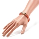 3Pcs 3 Color Imitation Gemstone Acrylic Curved Tube Beaded Stretch Bracelets Set BJEW-JB07981-3