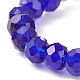 Fingerring aus Glas mit runden Perlen und Kreuzanhänger aus Messing für Frauen RJEW-JR00499-7