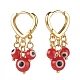 Evil Eye Lampwork Round Beads Dangle Hoop Earrings EJEW-JE04826-05-2