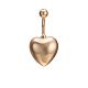 Piercing Jewelry Real Gold Plated Brass Heart Navel Ring Belly Rings AJEW-EE0004-001B-1