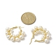 Natural Pearl Beaded Hoop Earrings EJEW-JE05168-01-3