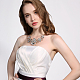Fashion Women Jewelry Zinc Alloy Glass Rhinestone Flower Bib Statement Choker Collar Necklaces NJEW-BB15155-B-8