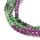 Rubis naturel de couleur dégradée dans des brins de perles de zoïsite G-D080-A03-4