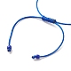 2 flache runde Armbänder aus geflochtenen Acrylperlen mit Herz und Glassamen BJEW-JB08034-05-7