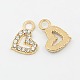 Alloy Crystal Rhinestone Heart Charms for Valentine's day Jewelry RB-D071-RG-1