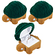 Chgcraft 3-teilige Schildkröten-Ringbox niedliche Cartoon-Schildkröten-Samt-Geschenkboxen Ohrring-Aufbewahrungsbox für Hochzeit CON-CA0001-013-1