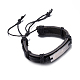 Unisex pulseras de cordón de cuero de moda BJEW-BB15547-B-4