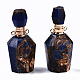Pendentifs flacons de parfum ouvrants en bronzite synthétique et lapis lazuli assemblés G-S366-058A-4