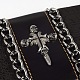 Herren-Kreuz mit Totenkopf Nieten besetzte Leder-Geldbörsen ABAG-N004-10B-3
