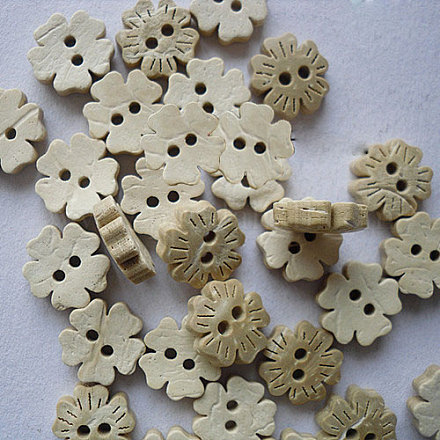 Sculpté 2 trou bouton de couture de base à la fleur 5 pétales NNA0YZF-1
