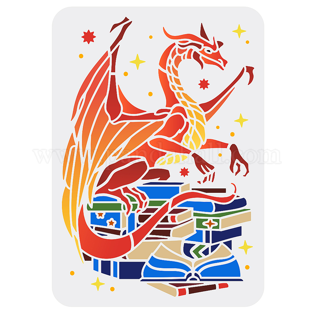 Shop FINGERINSPIRE Dragon Stencil Template 11.7x8.3 inch Books Stencil ...