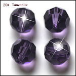 Imitation Austrian Crystal Beads, Grade AAA, Faceted(32 Facets), Round, Indigo, 8mm, Hole: 0.9~1.4mm