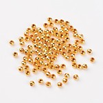 黄金の丸い鉄のスペーサービーズ  DIYクラフト用の金属のパーツのアクセサリ  ジュエリー製造用品の金属パーツ  直径約3.2mm  厚さ3mm  穴：1.2mm
