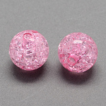 Abalorios de acrílico transparentes crepitar, redondo, rosa, 8mm, agujero: 2 mm, aproximamente 1890 unidades / 500 g
