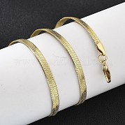 Латунные плоские ожерелья в виде змеи для женщин NJEW-U035-05G