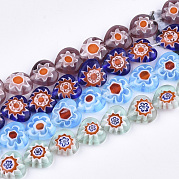 Ручной работы millefiori стеклянные бусины нитки LAMP-S191-19A-M