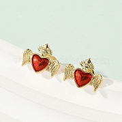 Серьги-гвоздики из латуни с эмалью для женщин EJEW-A126-05D-G
