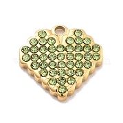 Подвески из нержавеющей стали 304 со стразами STAS-M092-06G-05