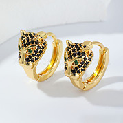 Серьги-кольца из латуни с паве из циркония NQ9998-3