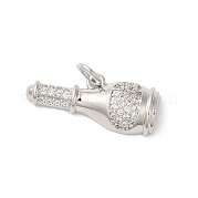 Подвески из латуни с покрытием из прозрачного кубического циркония KK-Z056-25P