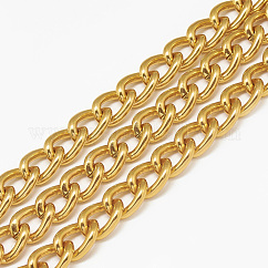 Ungeschweißte Aluminium-Bordsteinketten, golden, 14x10x2.7 mm